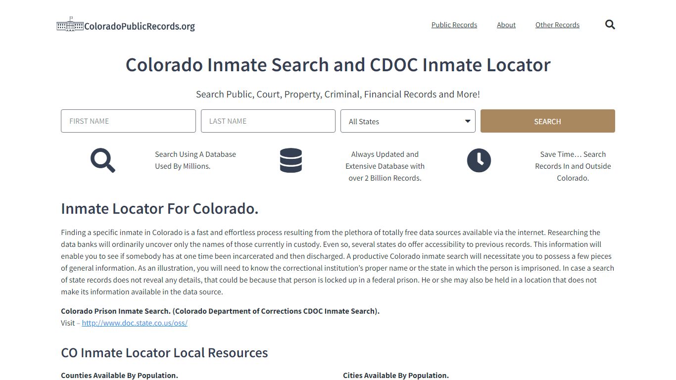 Colorado Inmate Search and CDOC Inmate Locator - Colorado Public Records